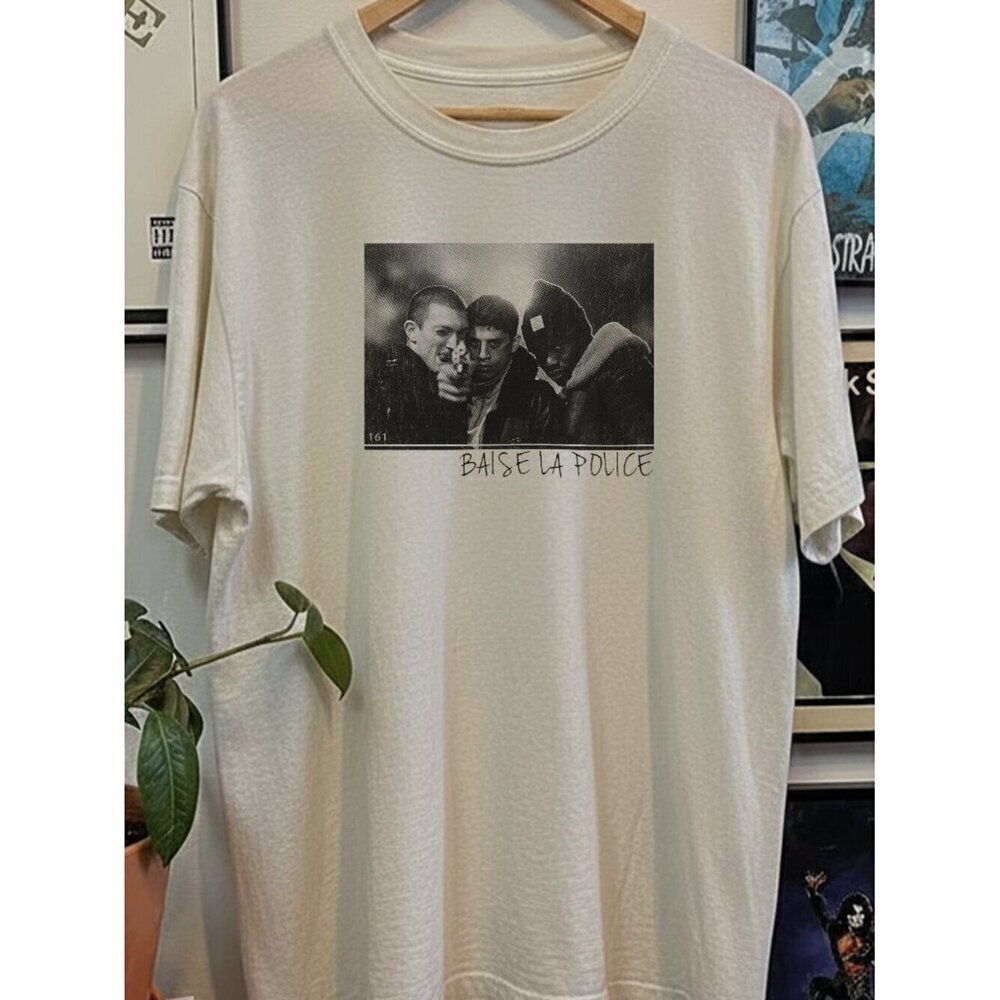 90s La Haine Washed White Tee .